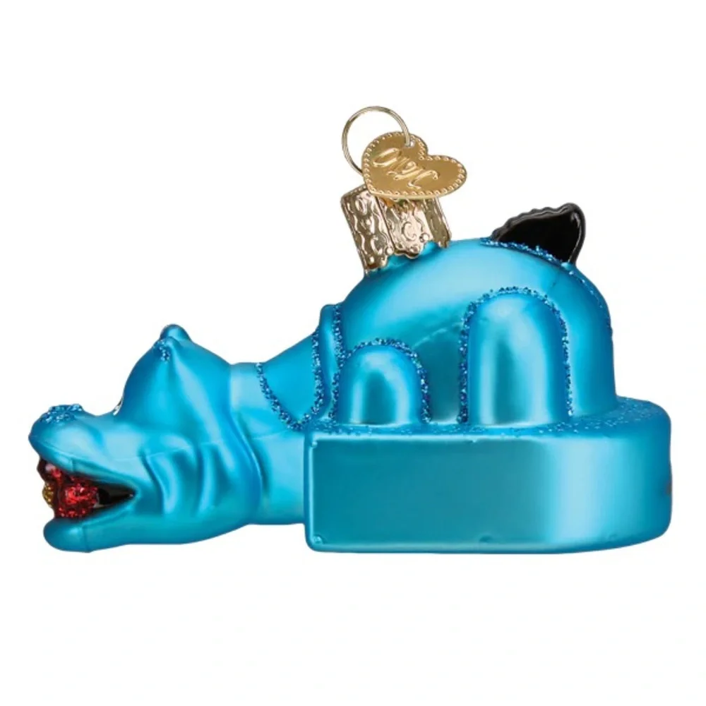 Old World Christmas ‘Hungry Hippo’ Glass Ornament New With Tags Never Displayed